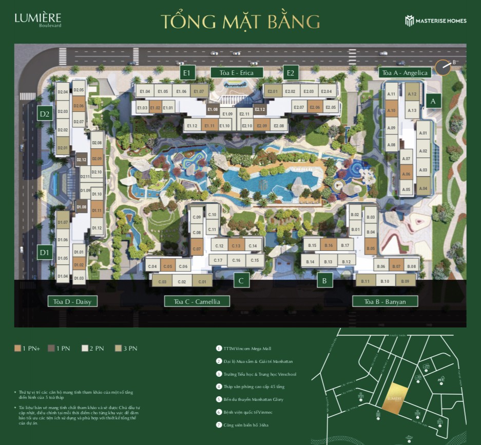 mặt bằng tổng thể Lumiere Boulevard