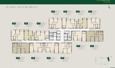 mặt bằng chi tiết tầng 15 đến 20 tòa A LUMIÈRE Boulevard